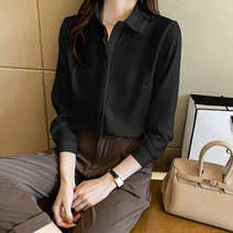 빨강몽키 긴소매 탑 새틴 여성용 오피스룩 여성셔츠 페미닌 여성 블라우스