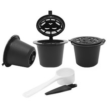 커피 캡슐 포드 재충전 용 경량 가정용 Nespresso Vertuo 용 필터 만들기, 3pcs Black, CHINA
