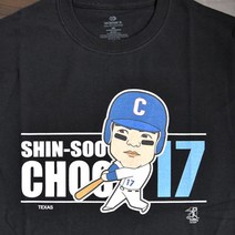 텍사스 레인저스 추신수 MLB 반팔 티셔츠 캐릭터 블랙