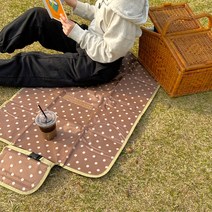 일상속반짝 방수 도트 피크닉매트, 브라운
