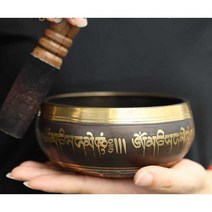 싱잉볼 명상종 요가종 불교 굿즈 용품 필라테스 도구, 검은그릇 9.5cm 십자유봉