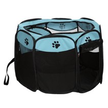 대형견사 진돗개 대형견 야외 개집 집 클로 인쇄 휴대용 Foldable 애완 동물 고양이 개 텐트 하우스 게임, 02 Sky Blue