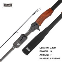 킹덤 솔로 II 낚싯대 1.81.982.13m 빠른 스피닝로드 후지 링 LMLMMH 전원 나무 손잡이 바다 민물 주조 막대, 2.13m-M-캐스팅