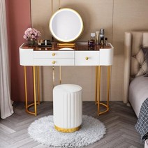 콘솔화장대 엔틱화장대 공간 절약 유리 세트 스툴 포함 침실, 120CM white full set