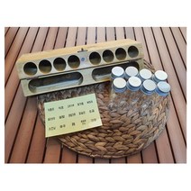 제이현 캠핑 우드 양념통 양념박스 5가지 각인 국내산 유리병 8P 고급양념통 캠핑카 카라반 랜턴양념통, 유리병2개 추가