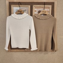 치크 22 F/W 유아 아동 키즈 토들러 여아 가을 겨울 신상품! 골지스타일로 멋스럽게! 넥부분과 소매부분 포인트로 러블리하게! 골지 스웨터 긴팔 반목 목폴라