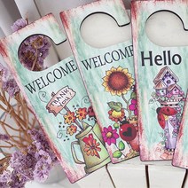 카페웰컴 손잡이걸이 커피숍 보드 안내 알림판 판 매장 문패 표시 미니현판, HELLO, HELLO