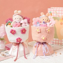 나나상점 큐트 베어 인형 시들지 않는 반영구 꽃다발, [꽃다발] 몰랑 토끼 (피치 라벤더), 몰랑 토끼 (피치 라벤더)