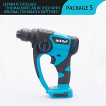 전기해머 해머 HORMY-Makita 18V 배터리 사용 브러시리스 무선 전기 드릴 로타리 해머 드릴 철거 해머 충전식 전동 공구, Without Battery