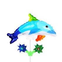 올매 바람개비풍선 NEW돌고래블루컬러 캐릭터 바람개비 풍선 캐릭터풍선 놀이공원 놀이동산, 캐릭터바람개비풍선 NEW돌고래블루(컬러)