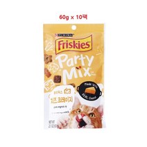 퓨리나 프리스키 파티믹스 치즈크레이지 60g 10팩(리뉴얼 미국산) 스낵, 10개