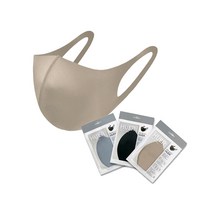 HUER 휴에르 부드러운 3D 패션 입체 마스크_1매, 베이지