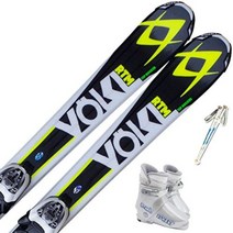 스키 폴클 (VOLKL) 4 점 세트 주니어 스키 RTM-JR 스톡 부츠 포함, 부츠23 + 스키 110cm/스톡 90cm