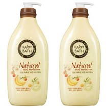 해피바스 내추럴 정말 촉촉한 바디워시, 900g, 2개