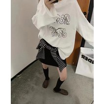 레터링 박시 날씬해 보이는 긴팔 티셔츠