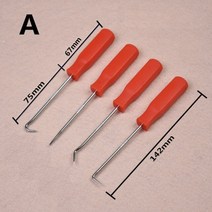 코바늘 가방 뜨기 털실 뜨개실 4pcs 후크 세트 내구성 추가 긴 o-링 및 씰 리무버 공예 취미 도구 색상 무작위로, a
