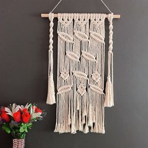 태피스트리 아시아 Z 위빙 라탄 숲 핸드메이드 드림캐처 펀텐트 장식 웨딩 민박 오프라인숍 개업 걸이용품 2562628596, LZ990 4베이지컬러 40 *80