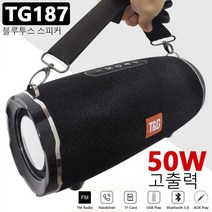 50W 고출력 TG187 블루투스 스피커 PC 컴퓨터 방수 휴대용 열 슈퍼베이스 3D 스테레오 서브 우퍼 Boombox 뮤직 센터 홈 시어터 사운드 바 FM TF, 20W TG192 Blue
