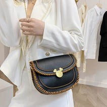 수지네작업실 가죽가방 DIY 미키크로스백 퀼트 만들기 가죽공예, 미키하프문새들백 블랙