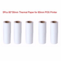 카드단말기용지 모바일 POS 80mm 감열식 프린터 용 80x30mm 영수증 용지 롤 5 개, 한개옵션0