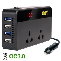 오토코스 차량용 인버터 220V 12V / 24V 겸용 200W QC3.0 USB 멀티소켓, 1개