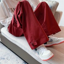 스트리트 힙합리본 캐주얼 카고바지 남여 와이드 일자 와이드 팬츠 슬랙스 GK823-P38