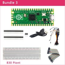 라즈베리파이 라즈베리 파이 Pico RP2040 마이크로 컨트롤러 칩 M0 프로세서 GPIO 헤더 USB 케이블 브레드 보드 점퍼 와이어 옵션, [03] 번들 3