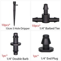 마이크로 미스트 스프레이 냉각 시스템 47mm 호스 정원 물방울 관개 키트 티 커넥터가있는 자동 급수 스프링클러 드립퍼, m