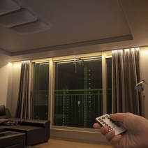 LED 간접조명 커튼박스 무드등 센서등 취침등 리모컨 무선 조명 DIY 세트, 5M 리모컨형(LED+아답터+리모컨+연장선), LED 웜화이트(3000K)