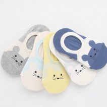 마우스 발등메쉬 아동용 덧신 5켤레 여름 시원한양말 5-6세용