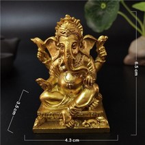 나무 조각품 정원 조각품 브론즈 조각품 gold lord ganesha statue buddha 코끼리 힌두교 신 조각 인형 수지 홈 장식 buddha statues for, 스타일3