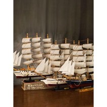 선박 모형 나무범선 목범선 사무실 서재 장식 다이캐스트, 범선60cm와인레드