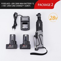 전동라쳇 임팩렌치 깔깔이바 호환 12V 18V 임팩트 렌치 무선 충전식 전기 38 인치 직각 래칫 드라이버 전동, 05 28V Grey 2Battery_02 EU