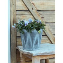 엔틱 화분 빈티지 꽃받침 화분 대형 양철화분 가드닝, 대형 26X16.5cm