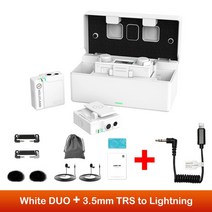 무선마이크 방송용 ASMR 스튜디오 핸디 Hollyland Lark 150 무선 라발리에 인터뷰 Vlogger 라이브 스트리밍용 충전 케이스, 7.White DUO Lightning