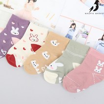 토토 여아 양말 토끼 캐릭터 귀여운 가을 양말 3-12살