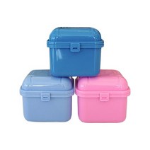 칫솔카페 틀니통 틀니보관통 의치보관함 틀니관리 틀니용품, 블루