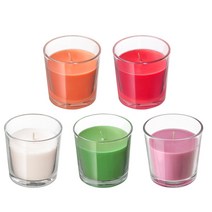 이케아 SINNLIG 신리그 유리컵 향초 7.5cm 방향제 소품 소이캔들 왁스캔들, 레드