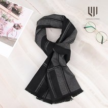 URBANHOMME 부드러운 남자목도리 남성 체크 머플러 겨울 크리스마스 커플 선물 숏머플러 남자 짧은 정장 코트 목도리