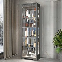양주장 유리진열장 술장식장 위스키장식장 술진열장, 호두 외문