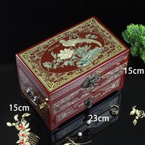 나전칠기 나전칠기보석함 Jinpingyao Tuiguang 칠기 자개 결혼 선물 지참금 상자 선물 상자와 같은 무형 문화 유산, R-와인 레드 캐비넷-아이싱 온 더 케이크