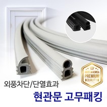 현관문고무패킹 가스켓 날개형 문풍지 외풍차단 바람막이 틈막이, 날개형 회색(3개세트)