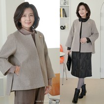 [쉬즈마담] J31175 바쯔 모직라운드 반코트/중년여성의류/엄마옷