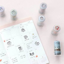 다이어리 데코 꾸미기 스탬프 고양이 다꾸 잉크내장, 16 두근 두근