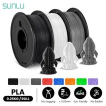 PLA 필라멘트 3D펜SUNLU-3 롤 PLA 3D 필라멘트 1.75MM FDM 프린터 250G 미니 스풀 더 많은 색상 무취 무독, 04 Black White Grey