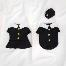 펫타임 뷰티인사이드 강아지옷 낑강이옷 티셔츠 애완견 원피스 반려견 복고풍 강아지 교복, 모자(고무줄)