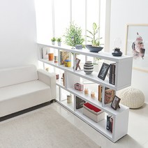 [마레앤코] 도피오 낮은 파티션 책장 2400세트_MRSK044, 전체색:화이트