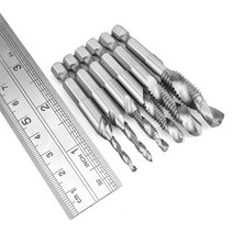 육각형 생크 드릴링 및 태핑 통합 복합 탭 드릴 나사 기계 탭 미터법 및 인치 고속 강철 6pcs6PC 미터법 4341 복합 탭 육각 조합 드릴 탭 드릴 비트 나사 기계 탭, 상품상세참조, 상품상세참조