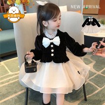 키즈송이 2023년 여아 원피스 프랑스풍 원피스 어린이원피스 아동레이스 원피스 긴팔 레이스 원피스