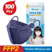 Mascarillas ffp2 어린이 키즈 KN95 마스크 niños fpp2 colores homologada espaa a ffp2mask 6-14 Years Boys Gir, 100PCS Navy Blue